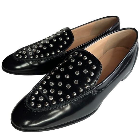 J. Crew Studded Leather Academy Loafers Size 6 - Picture 1 of 8